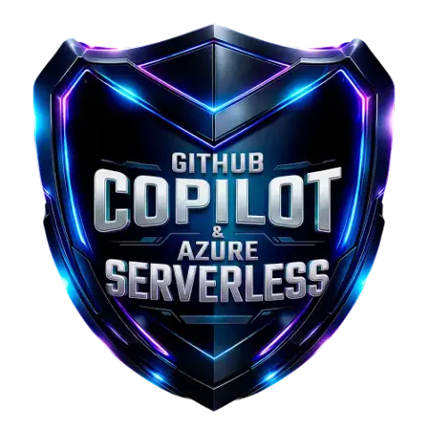 Badge Microsoft - GitHub Copilot e Azure Serverless na Prática