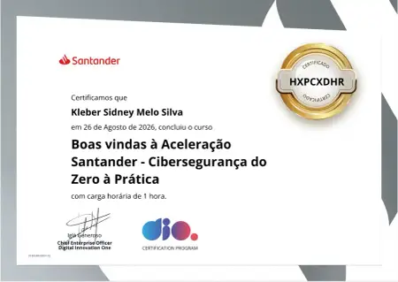Boas vindas à Aceleração Santander - Cibersegurança do Zero à Prática